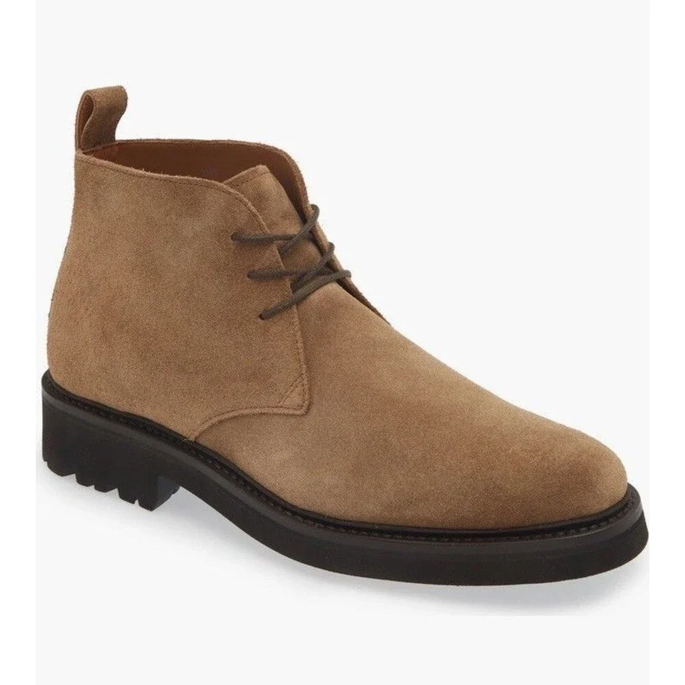 New Allen Edmonds Downing Chukka Boot Men Suede Leather 12 D Shoes Chustnut